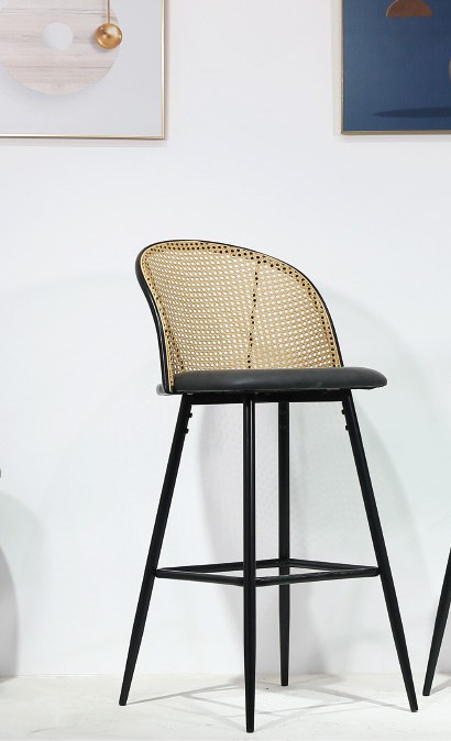 Natural rattan bar stool