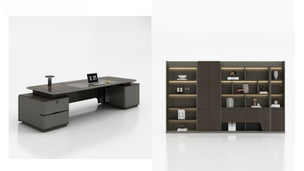 Hanhai long-cabinet executive desk and bookcase model page