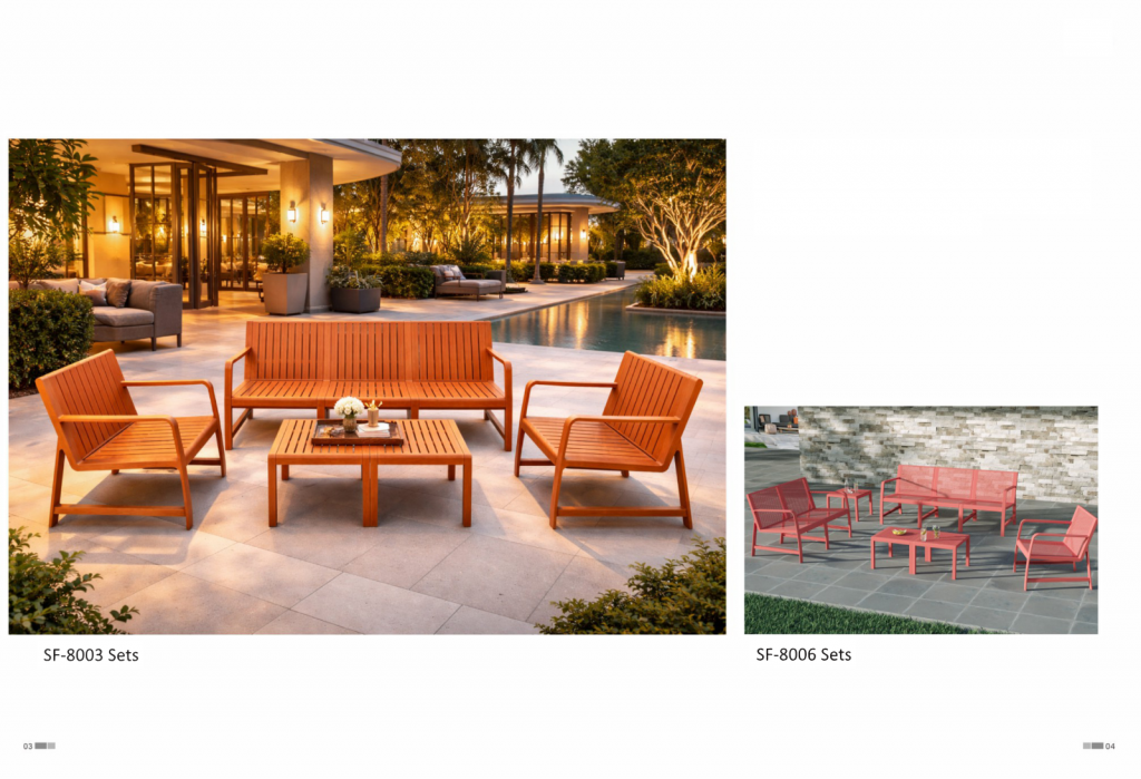 Outdoor chair and leisure set models from the client catalogue